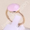 Rose Gold-Plated Ring Rose Quartz Ring 925 Sterling Silver Ring
