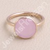 Rose Gold-Plated Ring Rose Quartz Ring 925 Sterling Silver Ring