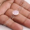 Rose Gold-Plated Ring Rose Quartz Ring 925 Sterling Silver Ring