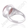 Natural Gemstone Ring Pink Opal Ring 925 Sterling Silver Ring