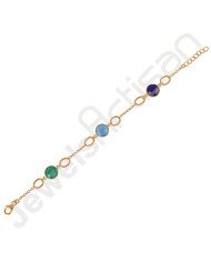 Green Onyx Bracelet Gold Vermeil Bracelet 925 Sterling silver Bracelet