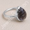 Classic Solitaire Ring Sterling Silver Ring Tourmalinated Quartz Ring