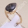 Sterling Silver Rose Gold Plated Tourmalinated Quartz Ring