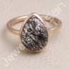 Sterling Silver Rose Gold Plated Tourmalinated Quartz Ring