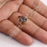 Solid Silver Gold Vermeil Tourmalinated Quartz Ring