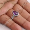 Purple Amethyst Ring Solitaire Gemstone Ring 925 Sterling Silver Ring