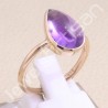 Purple Amethyst Ring 925 Sterling Silver Ring Rose Gold-Plated Ring