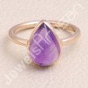 Purple Amethyst Ring 925 Sterling Silver Ring Rose Gold-Plated Ring
