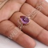 Purple Amethyst Ring 925 Sterling Silver Ring Rose Gold-Plated Ring