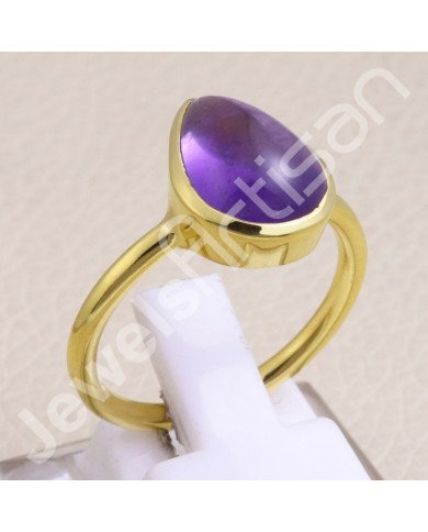 Gold Vermeil Solid Silver Amethyst Ring