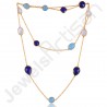 Multi-Gemstone Necklace 925 Solid Silver Necklace Gold Vermeil Necklace