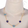 Multi-Gemstone Necklace 925 Solid Silver Necklace Gold Vermeil Necklace