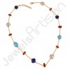 Multi-Gemstone Necklace 925 Solid Silver Necklace Gold Vermeil Necklace