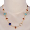 Multi-Gemstone Necklace 925 Solid Silver Necklace Gold Vermeil Necklace