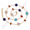 Multi-Gemstone Necklace 925 Solid Silver Necklace Gold Vermeil Necklace