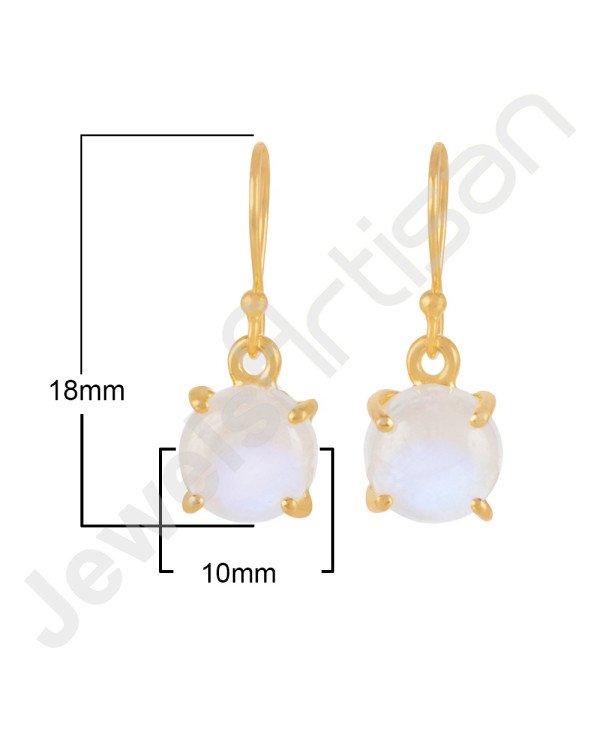 Rainbow Moonstone Earring Gold-Plated Earring 925 Solid Silver Earring