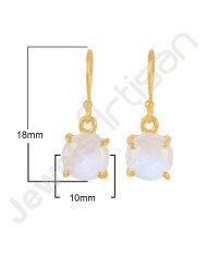 Rainbow Moonstone Earring Gold-Plated Earring 925 Solid Silver Earring