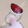 Classic Solitaire Ring Red Quartz Ring 925 Sterling Silver Ring