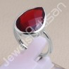 Classic Solitaire Ring Red Quartz Ring 925 Sterling Silver Ring