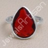Classic Solitaire Ring Red Quartz Ring 925 Sterling Silver Ring
