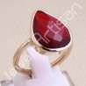 Rose Gold-Plated Ring Red Quartz Ring 925 Sterling Silver Ring