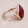 Rose Gold-Plated Ring Red Quartz Ring 925 Sterling Silver Ring
