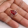 Rose Gold-Plated Ring Red Quartz Ring 925 Sterling Silver Ring