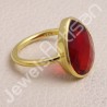 Gold Vermeil Ring Solitaire Red Quartz Ring 925 Sterling Silver Ring