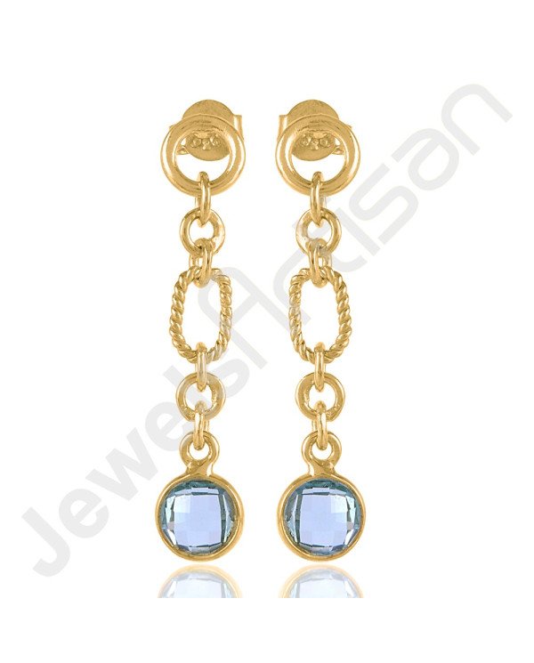 Sky Blue Topaz Earrings Handcrafted Earrings Dangle Drop Earrings