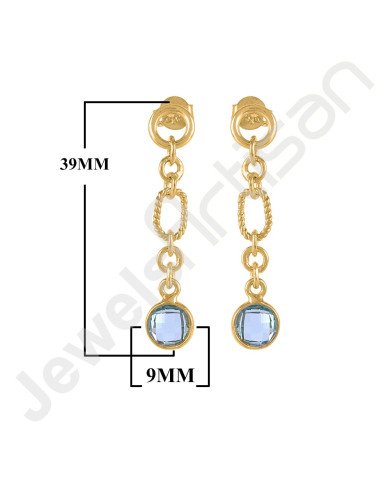 Sky Blue Topaz Earrings Handcrafted Earrings Dangle Drop Earrings