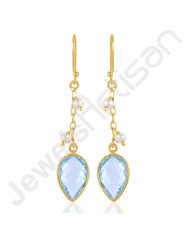 Sky Blue Topaz Earrings Handcrafted Earrings Dangle Drop Earrings