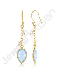 Sky Blue Topaz Earrings Handcrafted Earrings Dangle Drop Earrings