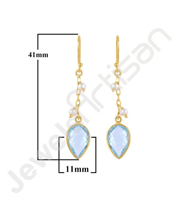 Sky Blue Topaz Earrings Handcrafted Earrings Dangle Drop Earrings