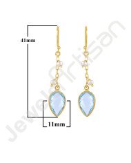 Sky Blue Topaz Earrings Handcrafted Earrings Dangle Drop Earrings