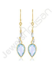 Sky Blue Topaz Earrings Handcrafted Earrings Dangle Drop Earrings