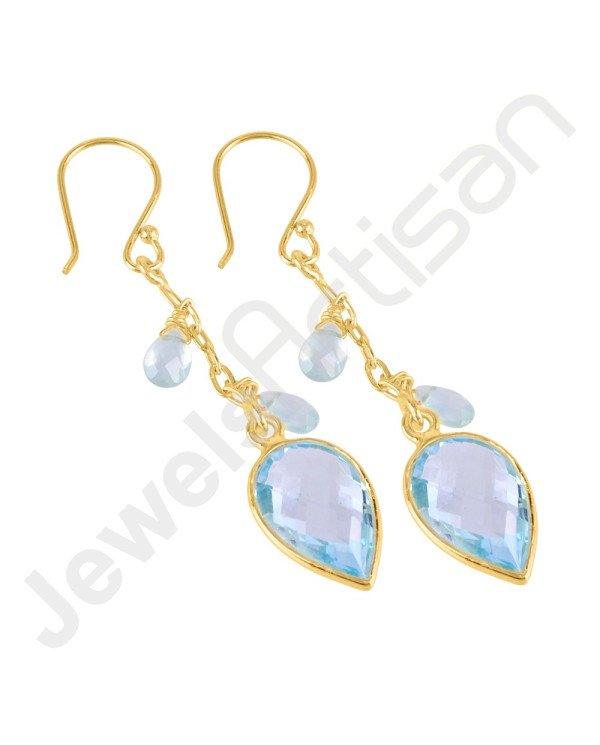 Sky Blue Topaz Earrings Handcrafted Earrings Dangle Drop Earrings