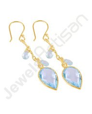 Sky Blue Topaz Earrings Handcrafted Earrings Dangle Drop Earrings