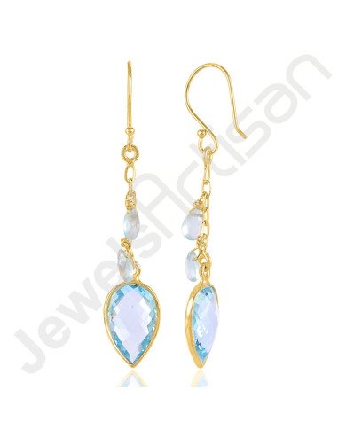Sky Blue Topaz Earrings Handcrafted Earrings Dangle Drop Earrings