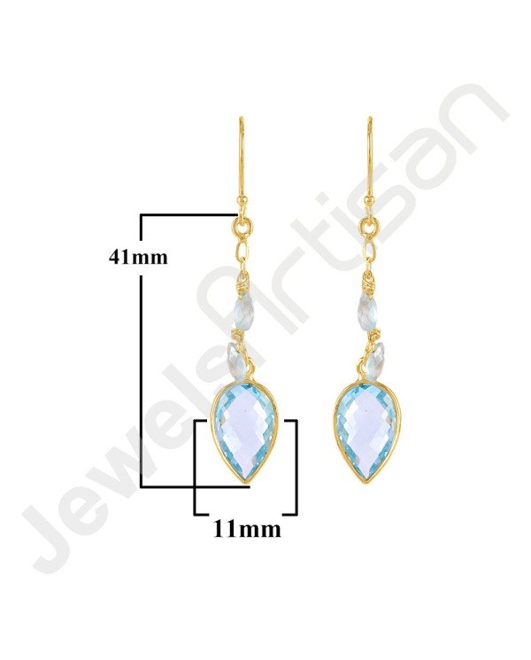 Sky Blue Topaz Earrings Handcrafted Earrings Dangle Drop Earrings