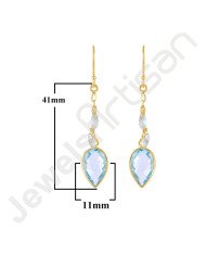 Sky Blue Topaz Earrings Handcrafted Earrings Dangle Drop Earrings
