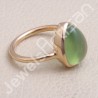 Rose Gold-Plated Ring Prehnite Gemstone Ring 925 Sterling Silver Ring