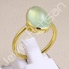 Natural Prehnite Ring 925 Sterling Silver Ring Gold Vermeil Ring