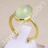 Natural Prehnite Ring 925 Sterling Silver Ring Gold Vermeil Ring