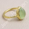 Natural Prehnite Ring 925 Sterling Silver Ring Gold Vermeil Ring