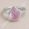 Sterling Silver Pink Chalcedony Handcrafted Silver Ring