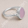 Sterling Silver Pink Chalcedony Handcrafted Silver Ring