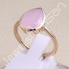 Pink Chalcedony Ring 925 Sterling Silver Ring Rose Gold-Plated Ring