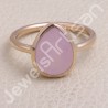 Pink Chalcedony Ring 925 Sterling Silver Ring Rose Gold-Plated Ring