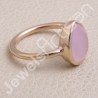 Pink Chalcedony Ring 925 Sterling Silver Ring Rose Gold-Plated Ring