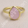 Solid Silver Gold Vermeil Pink Chalcedony Ring